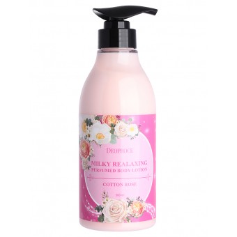 Deoproce Milky Relaxing Body Lotion Cotton Rose - Лосьон для тела с розовой водой